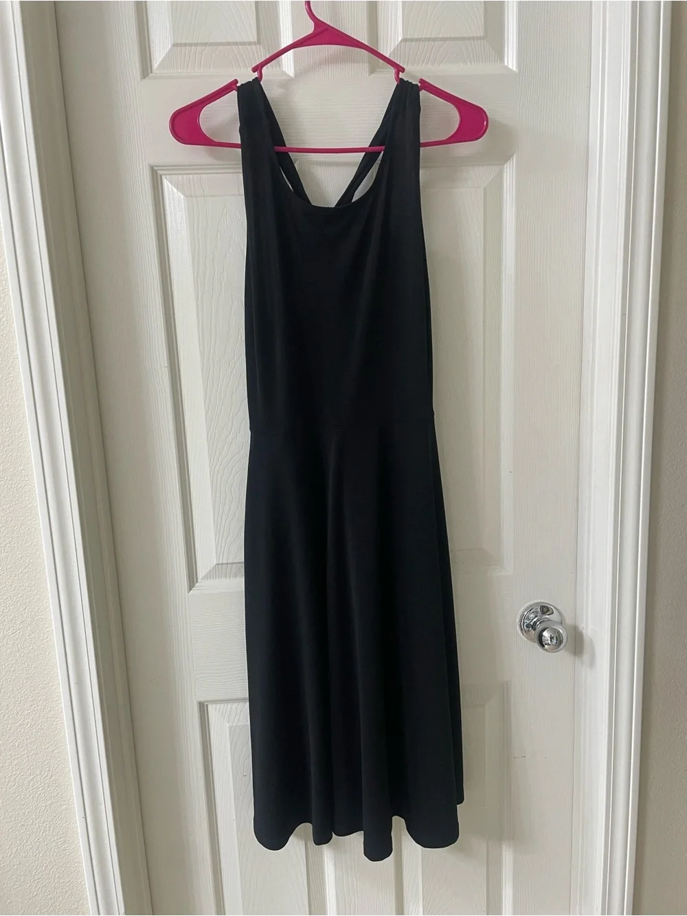 torrid Black Sleeveless Fit-&-Flare Lace-Back Mini Dress - Picture 4 of 6